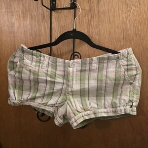 Hollister Y2K Plaid Women's Shorts in Green and Pink